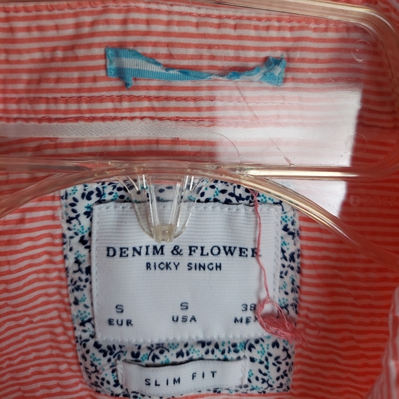 Ricky Singh Men's Small Shirt Slim Fit Striped - Picture 3 of 13